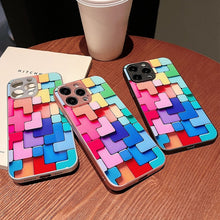 Load image into Gallery viewer, Colorful Toy Bricks Pattern Shockproof Glass Phone Case, For iPhone 6s / 6