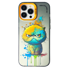 Load image into Gallery viewer, Double Layer Color Silver Series Animal Oil Painting Phone Case, For iPhone 12 Pro, For iPhone 11