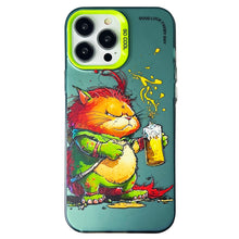 Load image into Gallery viewer, Double Layer Color Silver Series Animal Oil Painting Phone Case, For iPhone 12 Pro, For iPhone 11
