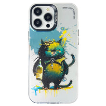 Load image into Gallery viewer, Double Layer Color Silver Series Animal Oil Painting Phone Case, For iPhone 12 Pro, For iPhone 11