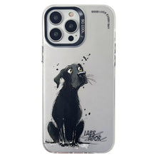Load image into Gallery viewer, Double Layer Color Silver Series Animal Oil Painting Phone Case, For iPhone 12 Pro, For iPhone 11