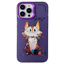 Load image into Gallery viewer, Double Layer Color Silver Series Animal Oil Painting Phone Case, For iPhone 12 Pro, For iPhone 11