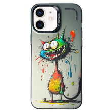 Load image into Gallery viewer, Double Layer Color Silver Series Animal Oil Painting Phone Case, For iPhone 12 Pro, For iPhone 11