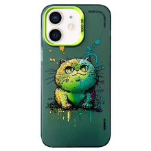 Load image into Gallery viewer, Double Layer Color Silver Series Animal Oil Painting Phone Case, For iPhone 12 Pro, For iPhone 11