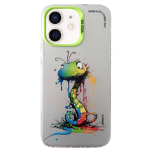 Load image into Gallery viewer, Double Layer Color Silver Series Animal Oil Painting Phone Case, For iPhone 12 Pro, For iPhone 11