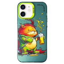 Load image into Gallery viewer, Double Layer Color Silver Series Animal Oil Painting Phone Case, For iPhone 12 Pro, For iPhone 11