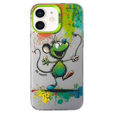 Load image into Gallery viewer, Double Layer Color Silver Series Animal Oil Painting Phone Case, For iPhone 12 Pro, For iPhone 11