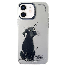 Load image into Gallery viewer, Double Layer Color Silver Series Animal Oil Painting Phone Case, For iPhone 12 Pro, For iPhone 11