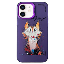 Load image into Gallery viewer, Double Layer Color Silver Series Animal Oil Painting Phone Case, For iPhone 12 Pro, For iPhone 11