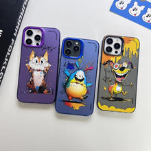 Load image into Gallery viewer, Double Layer Color Silver Series Animal Oil Painting Phone Case, For iPhone 12 Pro, For iPhone 11