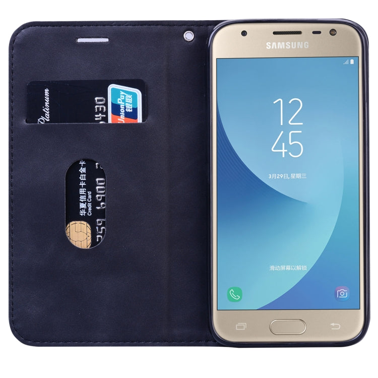 Frosted Business Magnetic Horizontal Flip PU Leather Case with Holder & Card Slot & Lanyard, For Samsung Galaxy J3 / J330  (EU), For Samsung Galaxy J5 (2016) / J510, For Samsung Galaxy J5 / J530 (EU), For Samsung Galaxy J7 / J730 (EU)                  ...