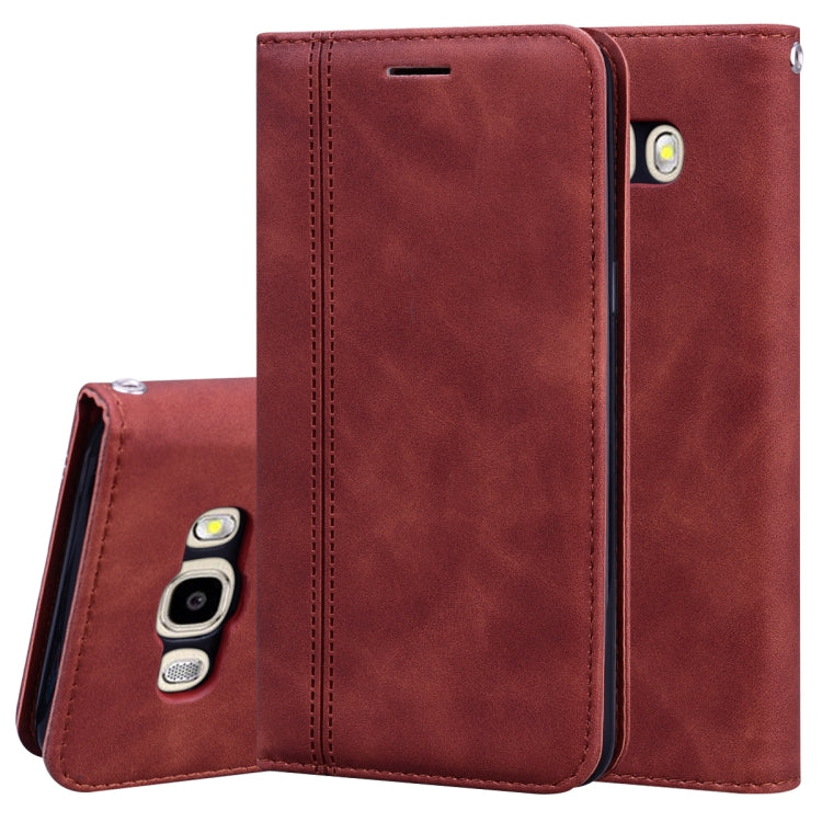 Frosted Business Magnetic Horizontal Flip PU Leather Case with Holder & Card Slot & Lanyard, For Samsung Galaxy J3 / J330  (EU), For Samsung Galaxy J5 (2016) / J510, For Samsung Galaxy J5 / J530 (EU), For Samsung Galaxy J7 / J730 (EU)                  ...