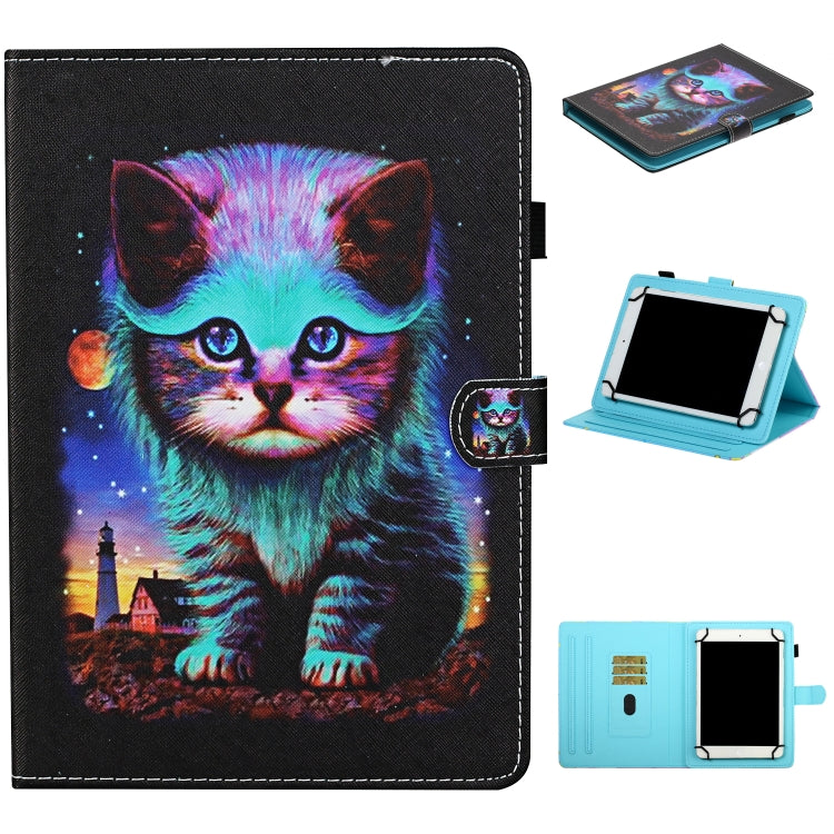 Colored Drawing Stitching Horizontal Flip Leather Case with Holder & Card Slots & Anti-skid strip