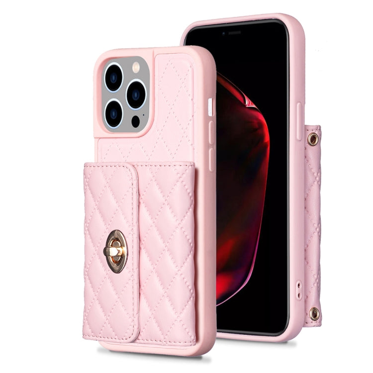 Horizontal Wallet Rhombic Leather Phone Case, For iPhone 15 Pro Max, For iPhone 15 Pro, For iPhone 15 Plus, For iPhone 15