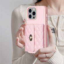Load image into Gallery viewer, Horizontal Wallet Rhombic Leather Phone Case, For iPhone 15 Pro Max, For iPhone 15 Pro, For iPhone 15 Plus, For iPhone 15