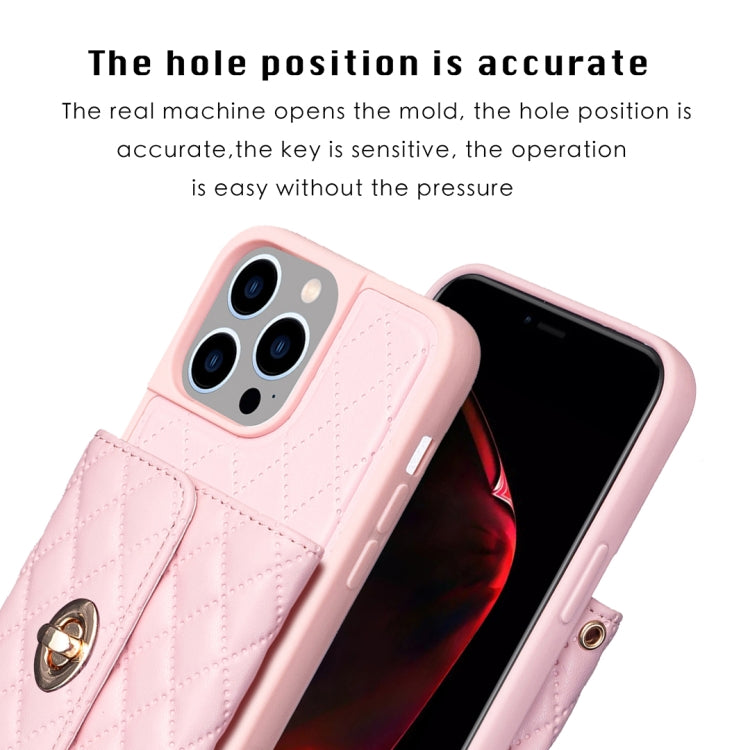 Horizontal Wallet Rhombic Leather Phone Case, For iPhone 15 Pro Max, For iPhone 15 Pro, For iPhone 15 Plus, For iPhone 15