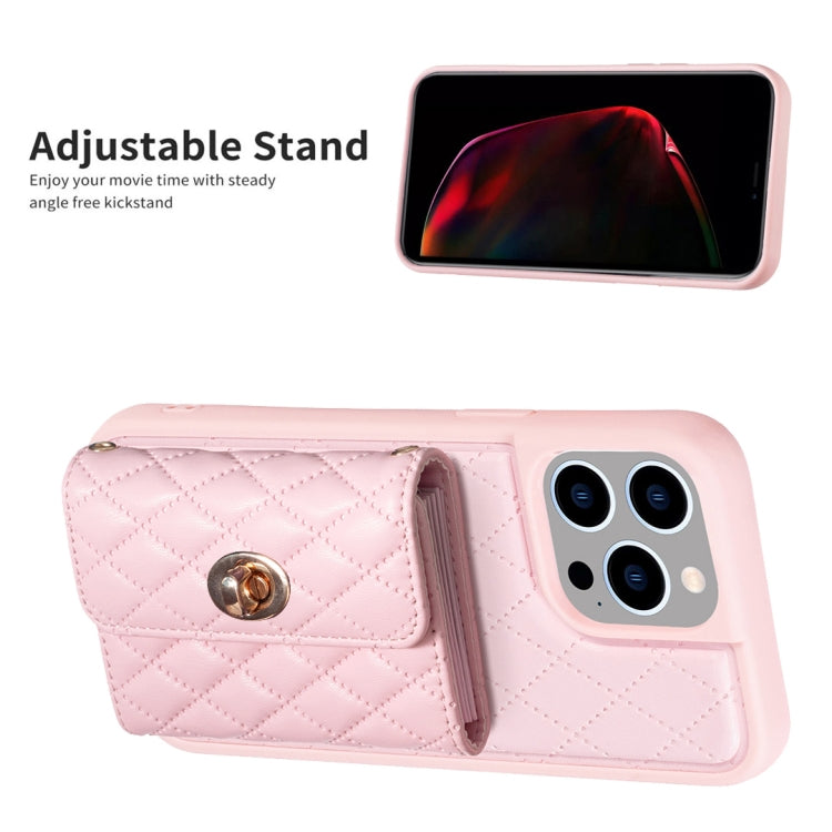 Horizontal Wallet Rhombic Leather Phone Case, For iPhone 15 Pro Max, For iPhone 15 Pro, For iPhone 15 Plus, For iPhone 15