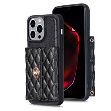 Load image into Gallery viewer, Horizontal Wallet Rhombic Leather Phone Case, For iPhone 15 Pro Max, For iPhone 15 Pro, For iPhone 15 Plus, For iPhone 15