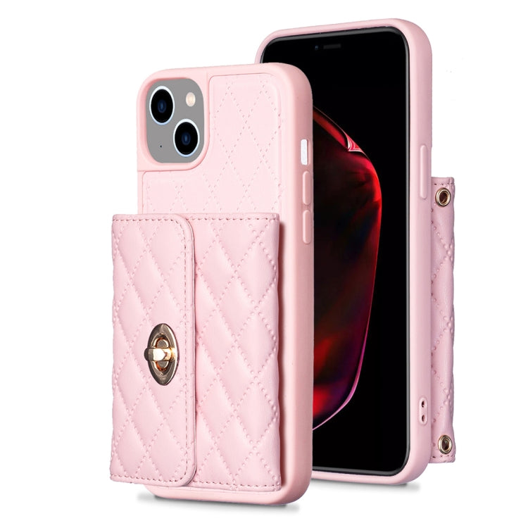 Horizontal Wallet Rhombic Leather Phone Case, For iPhone 15 Pro Max, For iPhone 15 Pro, For iPhone 15 Plus, For iPhone 15
