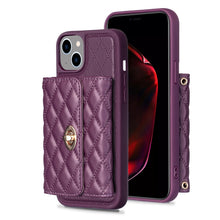 Load image into Gallery viewer, Horizontal Wallet Rhombic Leather Phone Case, For iPhone 15 Pro Max, For iPhone 15 Pro, For iPhone 15 Plus, For iPhone 15
