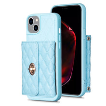 Load image into Gallery viewer, Horizontal Wallet Rhombic Leather Phone Case, For iPhone 15 Pro Max, For iPhone 15 Pro, For iPhone 15 Plus, For iPhone 15