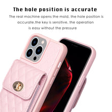 Load image into Gallery viewer, Vertical Wallet Rhombic Leather Phone Case, For iPhone 15 Pro Max, For iPhone 15 Pro, For iPhone 15 Plus, For iPhone 15