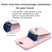 Load image into Gallery viewer, Vertical Wallet Rhombic Leather Phone Case, For iPhone 15 Pro Max, For iPhone 15 Pro, For iPhone 15 Plus, For iPhone 15
