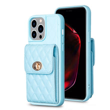 Load image into Gallery viewer, Vertical Wallet Rhombic Leather Phone Case, For iPhone 15 Pro Max, For iPhone 15 Pro, For iPhone 15 Plus, For iPhone 15