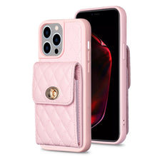 Load image into Gallery viewer, Vertical Wallet Rhombic Leather Phone Case, For iPhone 15 Pro Max, For iPhone 15 Pro, For iPhone 15 Plus, For iPhone 15