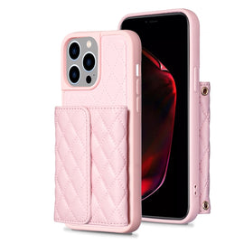 Horizontal Wallet Rhombic Leather Phone Case, For iPhone 15 Pro Max, For iPhone 15 Pro, For iPhone 15 Plus, For iPhone 15