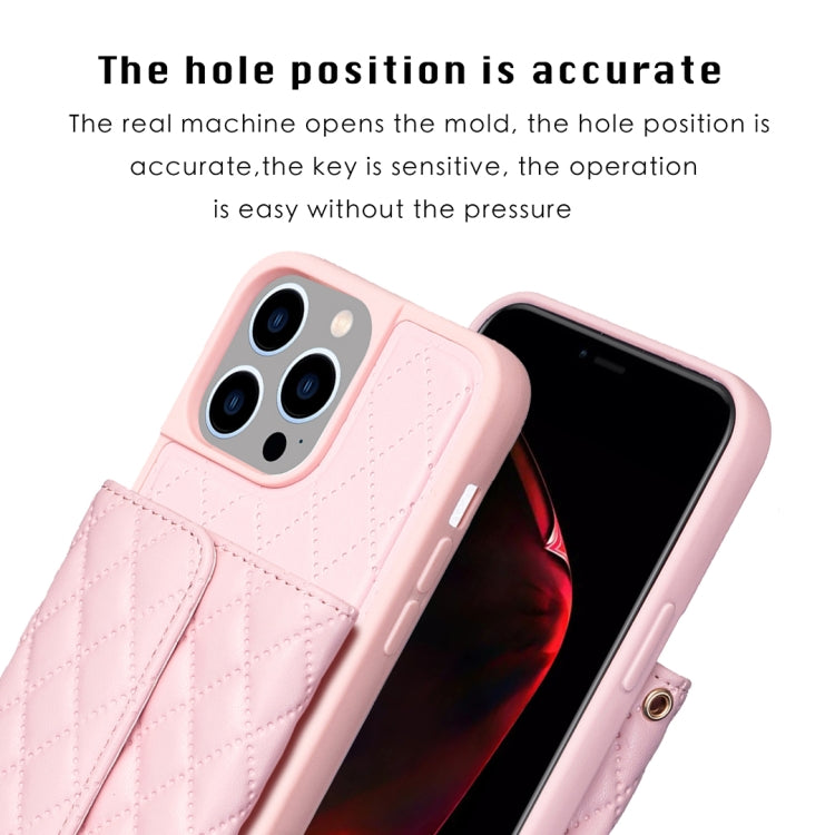 Horizontal Wallet Rhombic Leather Phone Case, For iPhone 15 Pro Max, For iPhone 15 Pro, For iPhone 15 Plus, For iPhone 15