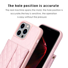 Load image into Gallery viewer, Horizontal Wallet Rhombic Leather Phone Case, For iPhone 15 Pro Max, For iPhone 15 Pro, For iPhone 15 Plus, For iPhone 15