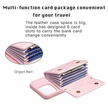 Load image into Gallery viewer, Horizontal Wallet Rhombic Leather Phone Case, For iPhone 15 Pro Max, For iPhone 15 Pro, For iPhone 15 Plus, For iPhone 15