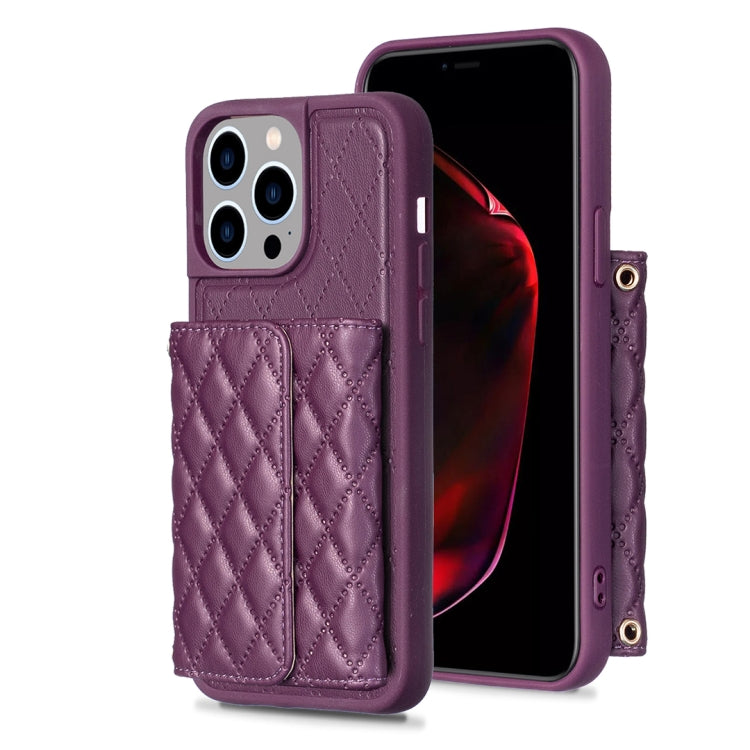 Horizontal Wallet Rhombic Leather Phone Case, For iPhone 15 Pro Max, For iPhone 15 Pro, For iPhone 15 Plus, For iPhone 15