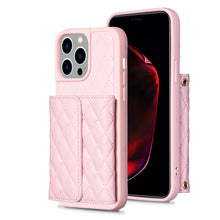 Load image into Gallery viewer, Horizontal Wallet Rhombic Leather Phone Case, For iPhone 15 Pro Max, For iPhone 15 Pro, For iPhone 15 Plus, For iPhone 15