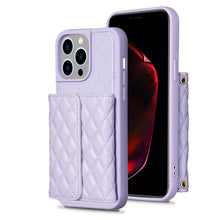 Load image into Gallery viewer, Horizontal Wallet Rhombic Leather Phone Case, For iPhone 15 Pro Max, For iPhone 15 Pro, For iPhone 15 Plus, For iPhone 15