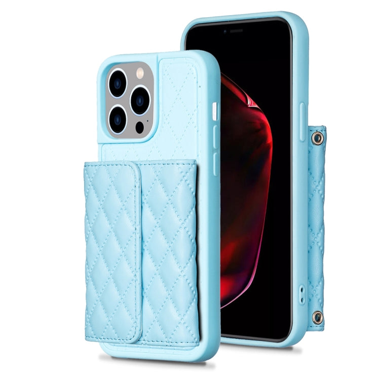Horizontal Wallet Rhombic Leather Phone Case, For iPhone 15 Pro Max, For iPhone 15 Pro, For iPhone 15 Plus, For iPhone 15
