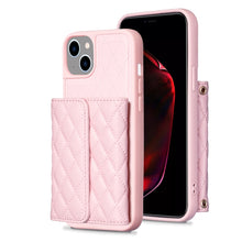 Load image into Gallery viewer, Horizontal Wallet Rhombic Leather Phone Case, For iPhone 15 Pro Max, For iPhone 15 Pro, For iPhone 15 Plus, For iPhone 15