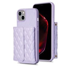 Load image into Gallery viewer, Horizontal Wallet Rhombic Leather Phone Case, For iPhone 15 Pro Max, For iPhone 15 Pro, For iPhone 15 Plus, For iPhone 15