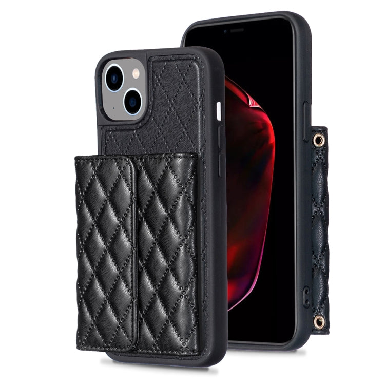 Horizontal Wallet Rhombic Leather Phone Case, For iPhone 15 Pro Max, For iPhone 15 Pro, For iPhone 15 Plus, For iPhone 15