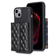 Load image into Gallery viewer, Horizontal Wallet Rhombic Leather Phone Case, For iPhone 15 Pro Max, For iPhone 15 Pro, For iPhone 15 Plus, For iPhone 15