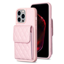 Load image into Gallery viewer, Vertical Wallet Rhombic Leather Phone Case, For iPhone 15 Pro Max, For iPhone 15 Pro, For iPhone 15 Plus, For iPhone 15