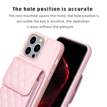 Load image into Gallery viewer, Vertical Wallet Rhombic Leather Phone Case, For iPhone 15 Pro Max, For iPhone 15 Pro, For iPhone 15 Plus, For iPhone 15