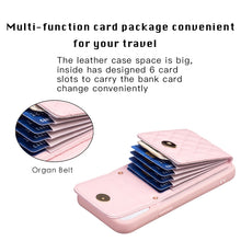 Load image into Gallery viewer, Vertical Wallet Rhombic Leather Phone Case, For iPhone 15 Pro Max, For iPhone 15 Pro, For iPhone 15 Plus, For iPhone 15