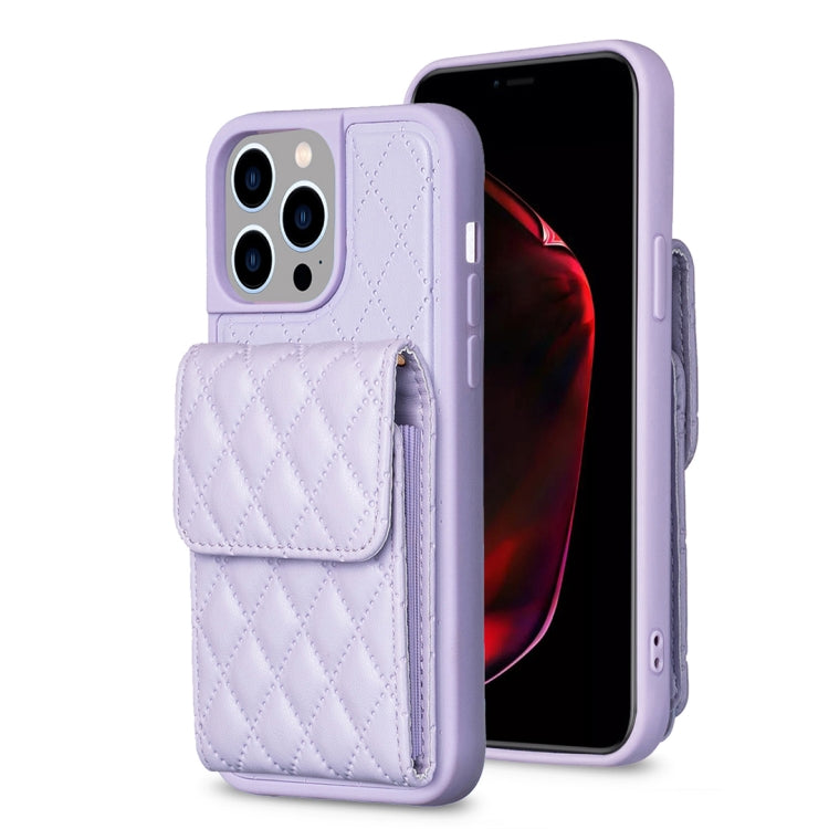 Vertical Wallet Rhombic Leather Phone Case, For iPhone 15 Pro Max, For iPhone 15 Pro, For iPhone 15 Plus, For iPhone 15