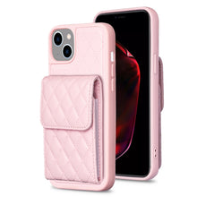 Load image into Gallery viewer, Vertical Wallet Rhombic Leather Phone Case, For iPhone 15 Pro Max, For iPhone 15 Pro, For iPhone 15 Plus, For iPhone 15