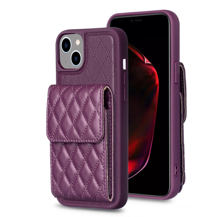 Vertical Wallet Rhombic Leather Phone Case, For iPhone 15 Pro Max, For iPhone 15 Pro, For iPhone 15 Plus, For iPhone 15