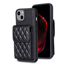 Load image into Gallery viewer, Vertical Wallet Rhombic Leather Phone Case, For iPhone 15 Pro Max, For iPhone 15 Pro, For iPhone 15 Plus, For iPhone 15