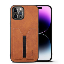 Load image into Gallery viewer, Denior DV Elastic Card Slot PU Back Cover Phone Case, For iPhone 15 Pro Max, For iPhone 15 Pro, For iPhone 15 Plus, For iPhone 15