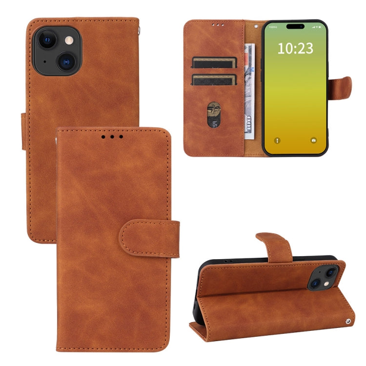 Skin Feel Magnetic Flip Leather Phone Case, For iPhone 15 Pro Max, For iPhone 15 Pro, For iPhone 15 Plus